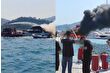 Göcek'te denize yeni açılan bir motor yatta yangın çıktı