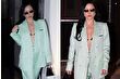 Lady Gaga, koyu renk tarzının haricinde Tom Ford by Haider Ackermann pastel mint tonu takımıyla şaşırttı
