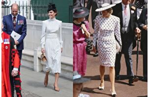 Kate Middleton, Zafer Günü'nde Prenses Diana'nın tarzını tercih etti ve onun küpelerini taktı
