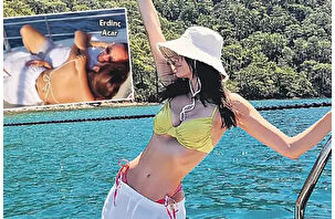 Erdinç Acar sevgilisi Sena Akay'la Göcek koylarında