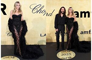 Heidi Klum, amfAR Gala'da eşi Tom Kaulitz ile poz verdi