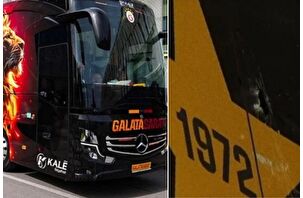 Galatasaray otobüsüne taşlı saldırı