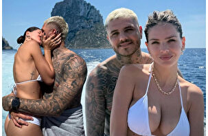 Icardi Ibiza'da yeni sevgilisini öpmelere doyamadı