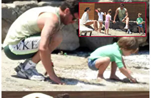 Kıvanç Tatlıtuğ ile oğlu Kurt'un plaj keyfi