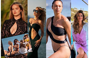 Avrupalı 5 ünlü model kız kıza Mavi Tur tatilinde