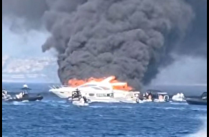 Bodrum ve Çeşme'de iki motoryat yandı