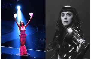 Katy Perry sahneye taklalar atarak indi ve hayranlarını şaşkına çevirdi