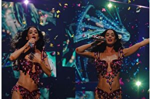 Katy Perry'nin konseri sırasında kelebek pervanesi aniden düştü