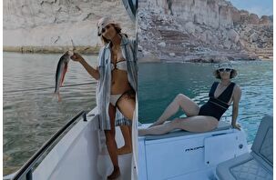 Oscar ödüllü oyuncu Halle Berry, erkek arkadaşı Van Hunt ile balık tutma keyfinde