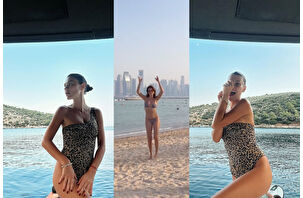 Yüsra Geyik'ten Dubai'de dans, Ege'de romantik paylaşım