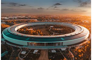 Teknoloji devi Apple'ın kurumsal merkezi Apple Park havadan görüntülendi