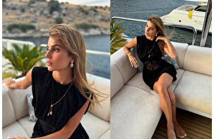 Nazlı Sabancı bitmeyen Bodrum tatilinde bu kez teknede