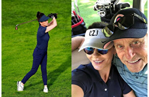 Golf sahasında ortak doğum günlerini kutladılar