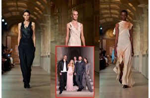 Victoria Beckham'ın Paris'teki moda gösterisine ailesi de eşlik etti
