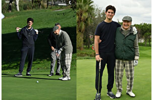 Rahmi Koç torunu Kerim ile golf mesaisinde