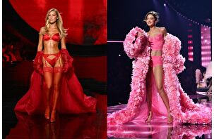 Bella ve Gigi Hadid kardeşler podyumda