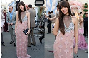 Dakota Johnson, sade ve şık görünümüyle gösteride poz verdi
