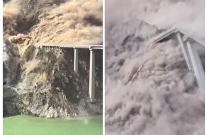 Çin'de yeni açılan 750 metrelik köprünün çökme anı kameralara yansıdı