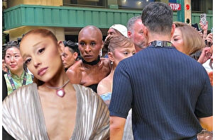 Ariana Grande'nin kırmızı halı işgalcisiyle zor anları