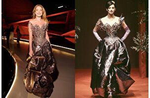 Natalia Vodianova, Christian Lacroix'in 1996 İlkbahar Couture koleksiyonunu yeniden yaşattı