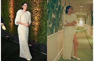 Kendall Jenner, Jenner Bottega Veneta elbisesiyle poz verdi