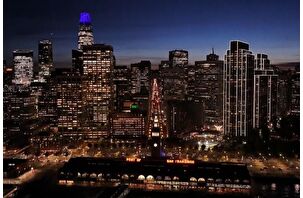 San Francisco’da gökyüzünün renkleri ve şehir ışıkları havadan görüntülendi