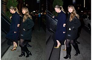 Taylor Swift ve Este Haim, New York'taki lüks restoran Chez Margaux'ya girerken görüntülendi