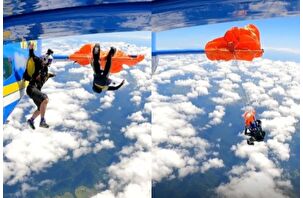 Avustralya’da 4 bin 572 metre yükseklikteki uçaktan atlayan kişinin yedek paraşütü uçağın kanadına takıldı