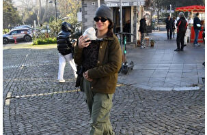 Ayşe Boyner, oğlu Rafael Rumi'yle Bebek turunda