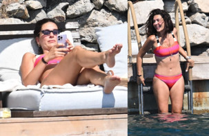Bergüzar Korel forma girdi bikiniyi giydi