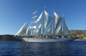 16 yelkenli Star Flyer Bodrum'a demir attı