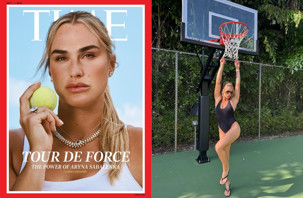 Tenis süperstarı Time'ın kapağında, pozları dillerde