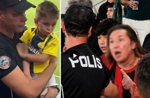 Küçük çocuğun formasını çıkarttıran taraftara gözaltı