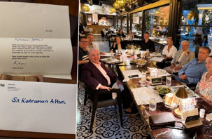 Rahmi Koç'tan kalkan balığı için teşekkür mektubu