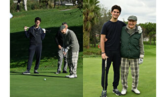 Rahmi Koç torunu Kerim ile golf mesaisinde