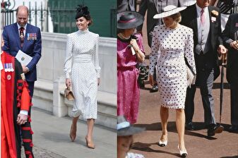 Kate Middleton, Zafer Günü'nde Prenses Diana'nın tarzını tercih etti ve onun küpelerini taktı
