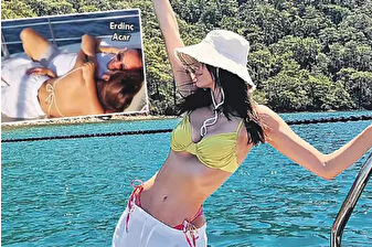 Erdinç Acar sevgilisi Sena Akay'la Göcek koylarında