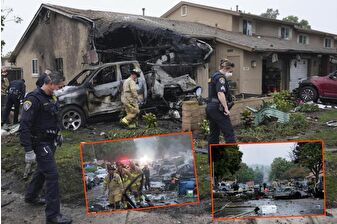 ABD'nin San Diego şehrinde küçük bir uçak, orduda görevli personelin yaşadığı yerleşim yerine düştü, 15 ev ve çok sayıda araç yandı