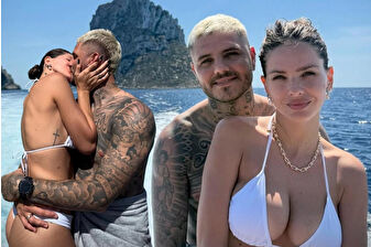 Icardi Ibiza'da yeni sevgilisini öpmelere doyamadı