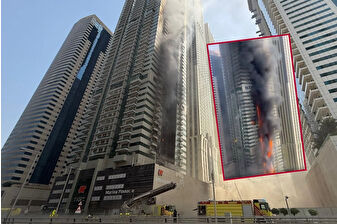 Dubai'de 67 katlı gökdelende yangın: 3 bin 800 kişi tahliye edildi, can kaybı yok