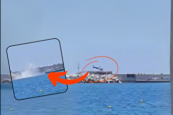 Mikonos’a gitmek isteyen 4 ABD’li turisti alan helikopter kalkışta sorun yaşayınca marinadaki teknelerin arasına düştü
