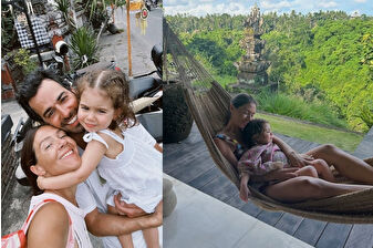 Pia Hakko, ailesiyle Bali tatilinde