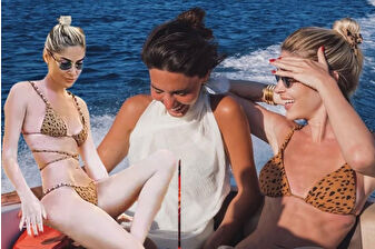 Melis Sütşurup Bodrum’da sezonu açtı, leopar desenli bikinisi dikkat çekti