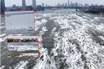 New York'ta düzenlenen etkinliğe yüzlerce jet ski sporcusu katıldı