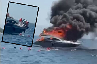 Kınalıada'da yanan tekneden böyle kurtuldular