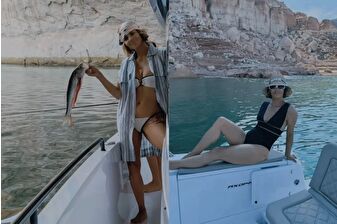 Oscar ödüllü oyuncu Halle Berry, erkek arkadaşı Van Hunt ile balık tutma keyfinde