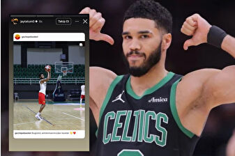 Boston Celtics’in yıldızı Jayson Tatum, sosyal medya hesabından Göztepe’nin Jordan Barnes paylaşımını yayınladı