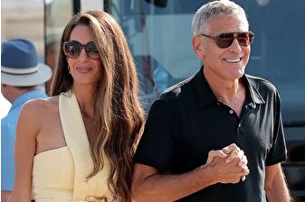George Clooney ve eşi Amal, Venedik Film Festivali için İtalya'da