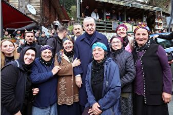 Cumhurbaşkanı Erdoğan Ayder Yaylası'nı ziyaret etti, bölgede incelemelerde bulundu