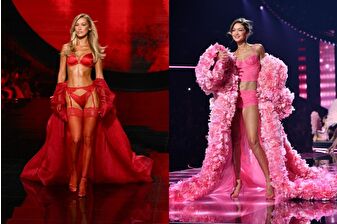 Bella ve Gigi Hadid kardeşler podyumda